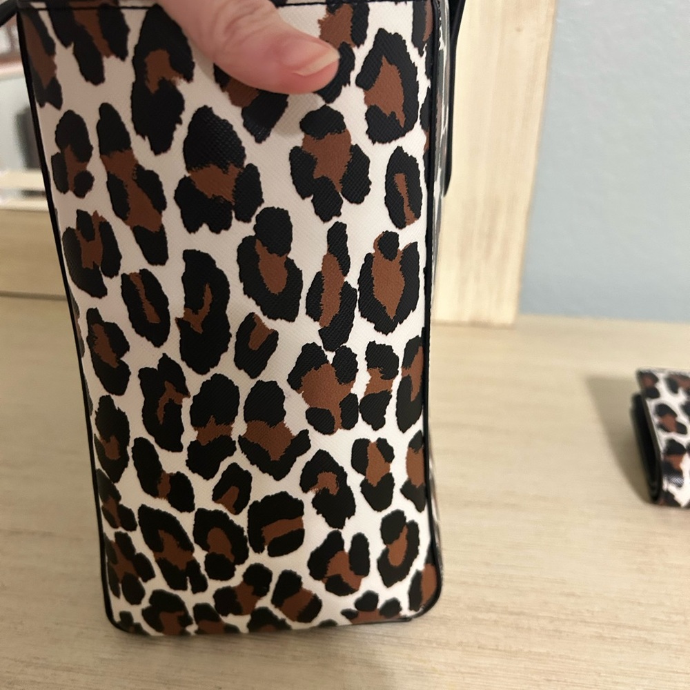 kate spade Leopard Print Tote in Brown, Black & White - Picture 8 of 10